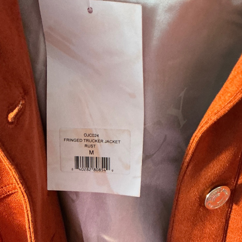 Juicy Couture Orange Suede Fringe Jacket - Picture 4 of 7